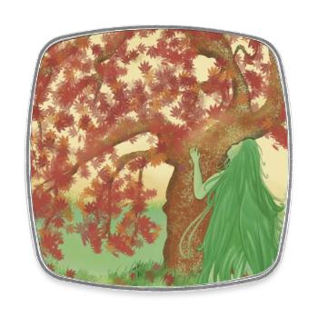 Love for maples _ Love for momijis - Square fridge magnet - white - Front