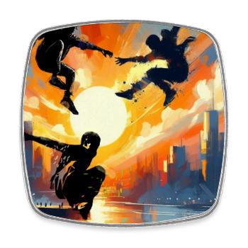 Parkour - Viereckiger Kühlschrankmagnet - Weiß - Vorne