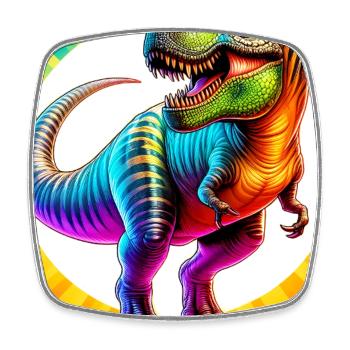 Dinosaurier - Viereckiger Kühlschrankmagnet - Weiß - Vorne