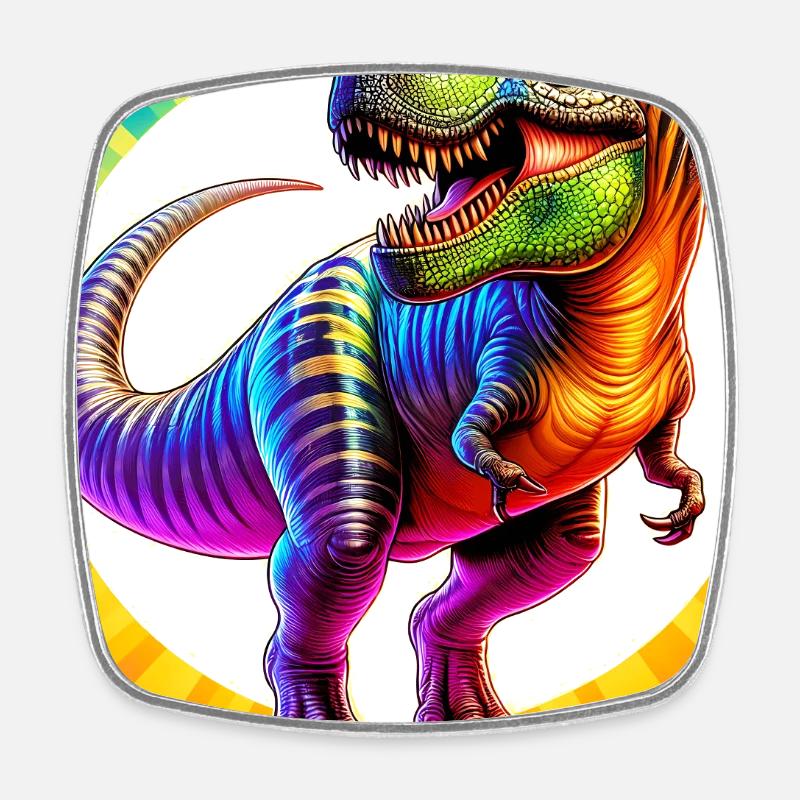 dinosaure - Magnet carré - blanc