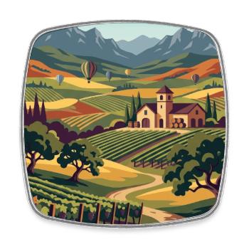 Vineyard Vista in Tuscan Hills - Viereckiger Kühlschrankmagnet - Weiß - Vorne