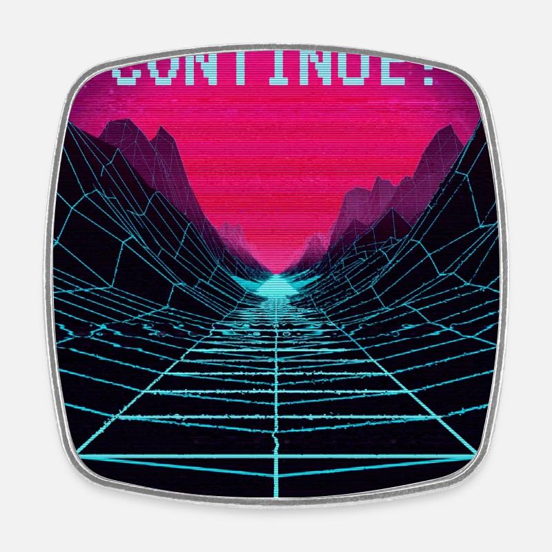 Aesthetic Vaporwave Synthwave Retro 80er Jahre - Viereckiger Kühlschrankmagnet - Weiß