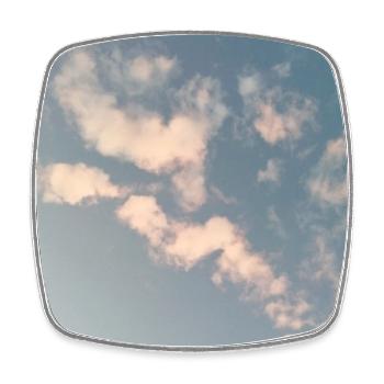 Pastel Clouds Sky Zen Design - Square fridge magnet - white - Front