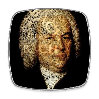 Johann Sebastian Bach - Viereckiger Kühlschrankmagnet - Weiß - Vorne