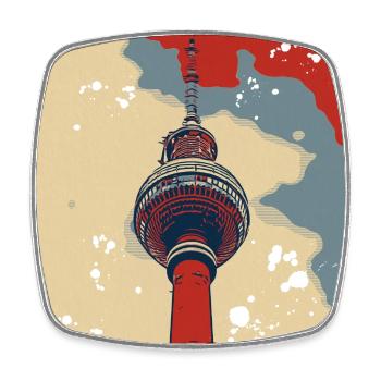 Fernsehturm Berlin The Place to be - Magnet carré - blanc - Devant