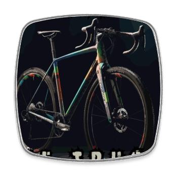 In Gravel We Trust - Gravel Bike - Magnet carré - blanc - Devant