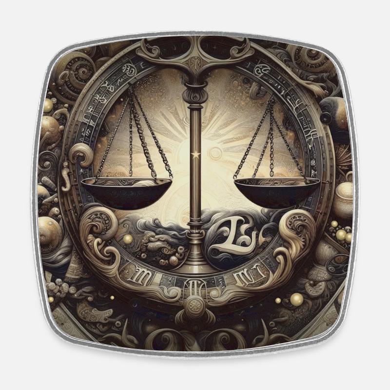 Libra Sternzeit Waage Sternzeichen - Waage - Viereckiger Kühlschrankmagnet - Weiß