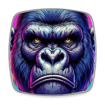 gorilla - Square fridge magnet - white - Front