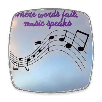 Musik spricht mehr als Worte Design - Viereckiger Kühlschrankmagnet - Weiß - Vorne