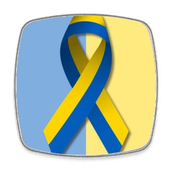 Peace for Ukraine - Square fridge magnet - white - Front
