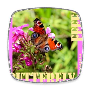 Butterfly Effect Foto Design - Viereckiger Kühlschrankmagnet - Weiß - Vorne