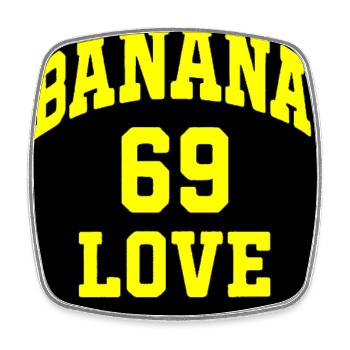 Banana 69 Love Logo - Square fridge magnet - white - Front