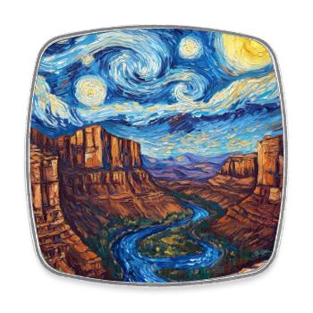 Grand Canyon Arizona USA Van Gogh Style - Square fridge magnet - white - Front