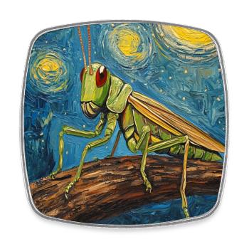 Heuschrecke Heuschrecke Van Gogh Style - Viereckiger Kühlschrankmagnet - Weiß - Vorne