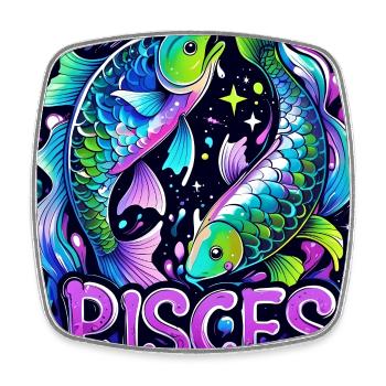 Fische - Viereckiger Kühlschrankmagnet - Weiß - Vorne