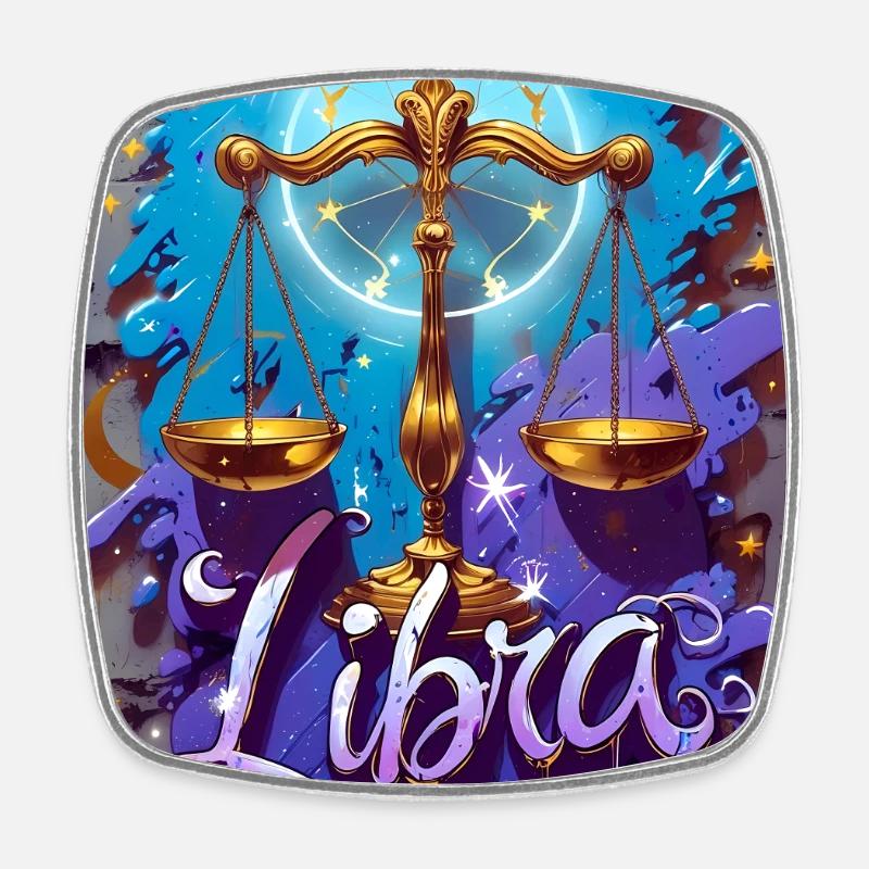 Libra - Square fridge magnet - white
