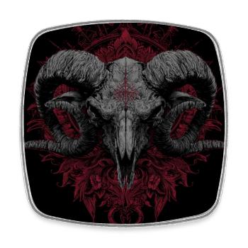 Dark Ramen Skull - Square fridge magnet - white - Front