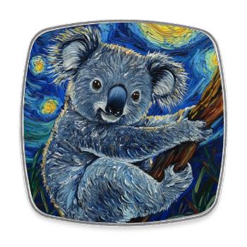 Koala Australien Van Gogh Style Starry Night - Viereckiger Kühlschrankmagnet - Weiß - Vorne