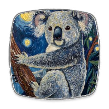 Koala Australien Van Gogh Style Starry Night - Viereckiger Kühlschrankmagnet - Weiß - Vorne