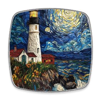 Lighthouse Sea Baltic Sea North Sea North Beach - Square fridge magnet - white - Front