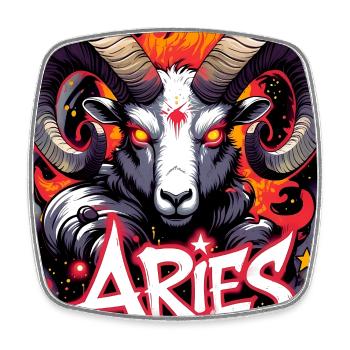 Aries - Square fridge magnet - white - Front