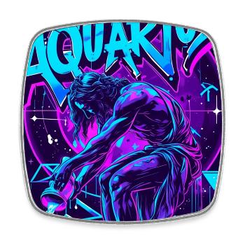 Aquarius - Square fridge magnet - white - Front
