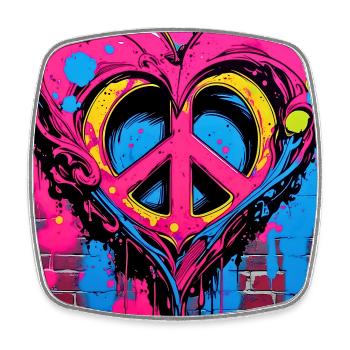 Love and Peace - Square fridge magnet - white - Front