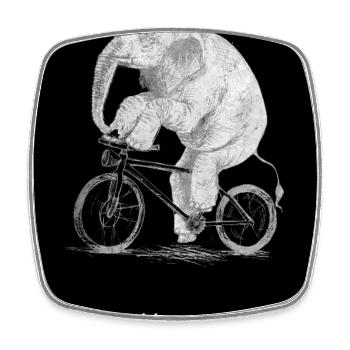 Burn Fat – Not Fuel  Lustiger Fahrrad Elefant - Viereckiger Kühlschrankmagnet - Weiß - Vorne