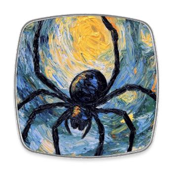 Spinne Spinnen Halloween Van Gogh Style - Viereckiger Kühlschrankmagnet - Weiß - Vorne