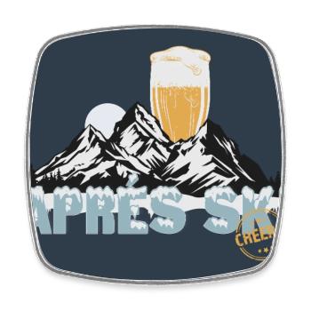 Après Ski Party – Cheers to the slopes! - Square fridge magnet - white - Front