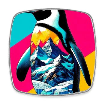 pingouin - Magnet carré - blanc - Devant