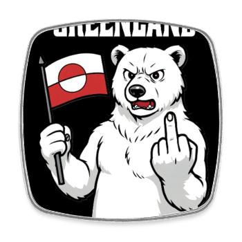 Greenland Is Not For Sale - Viereckiger Kühlschrankmagnet - Weiß - Vorne
