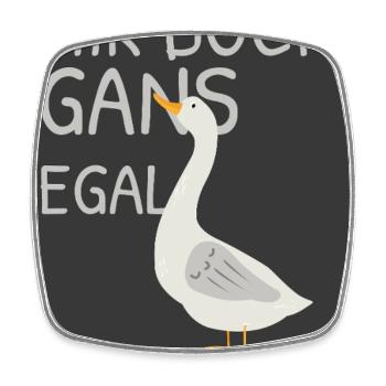 Mir doch gans egal – Lustige Gans - Viereckiger Kühlschrankmagnet - Weiß - Vorne