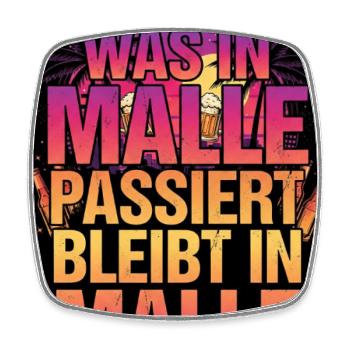Soirée Malle - Magnet carré - blanc - Devant