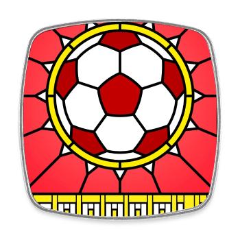 Stained Glass Soccer Goal - Square fridge magnet - white - Front