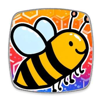 bee - Square fridge magnet - white - Front