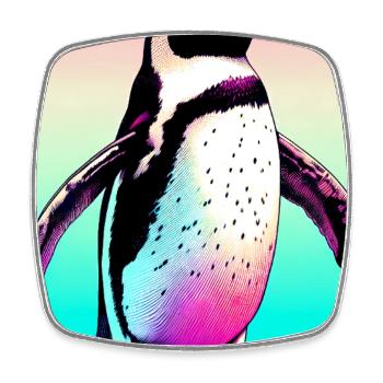 penguin - Square fridge magnet - white - Front