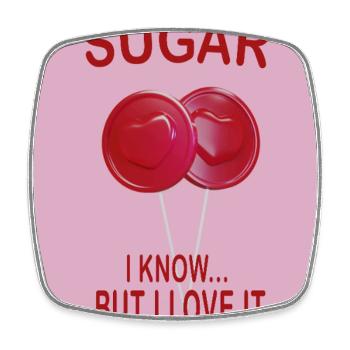 Sweet Sugar Love Pink Candy Humor Shirt - Square fridge magnet - white - Front