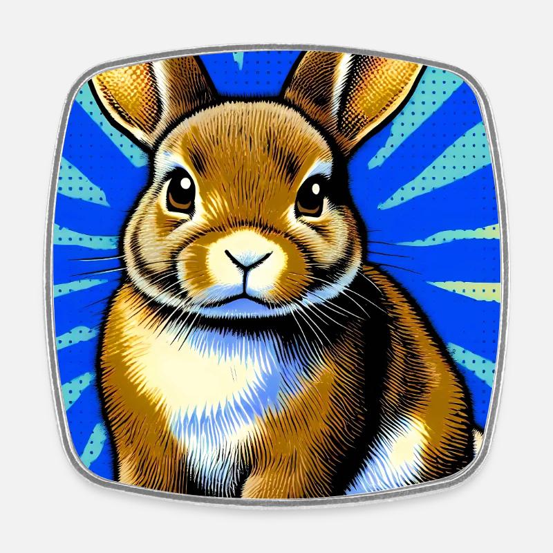 rabbit - Square fridge magnet - white