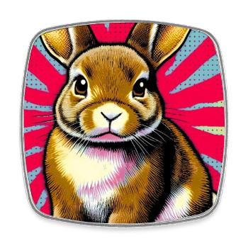 rabbit - Square fridge magnet - white - Front