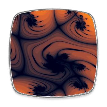 Fraktalorange Wirbelkunst - Viereckiger Kühlschrankmagnet - Weiß - Vorne