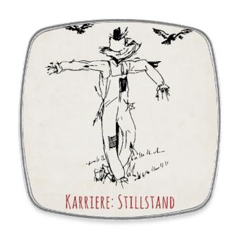 Karriere Stillstand Poster Lustige Vogelscheuche - Viereckiger Kühlschrankmagnet - Weiß - Vorne
