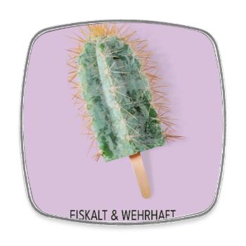 Eiskalt & Wehrhaft Kaktus Eis Design - Viereckiger Kühlschrankmagnet - Weiß - Vorne