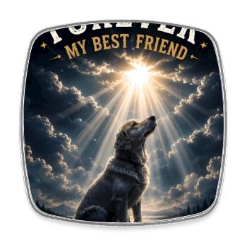 Forever My Best Friend Dog Love Dog Lover - Square fridge magnet - white - Front