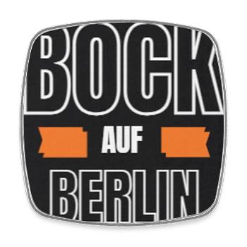 Bock auf Berlin – Retro Typo Shirt - Viereckiger Kühlschrankmagnet - Weiß - Vorne