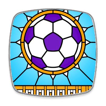 Stained Glass Soccer Ball - Square fridge magnet - white - Front