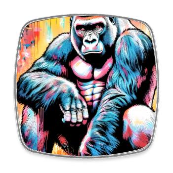gorilla - Square fridge magnet - white - Front