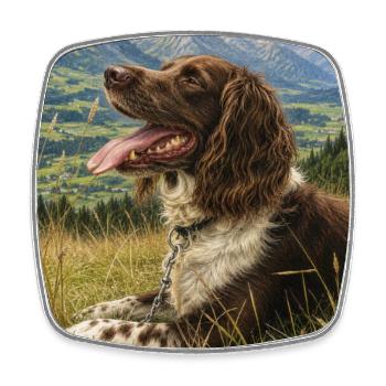Kleiner Münsterländer - Square fridge magnet - white - Front