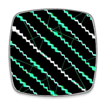 Neon Zigzag Stripe Pattern - Square fridge magnet - white - Front