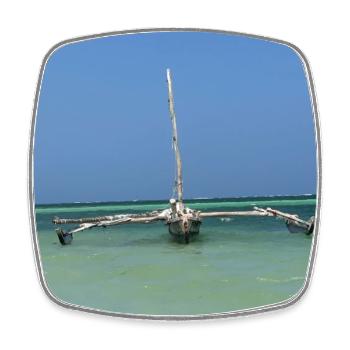 Shipwrecks over the blue sea - Square fridge magnet - white - Front